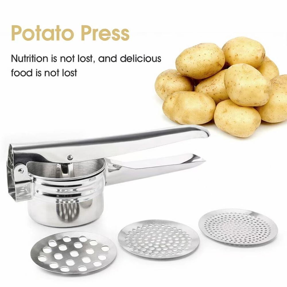 Manual Stainless Steel Juicer & Vegetable Press – for Potato, Lemon, Garlic