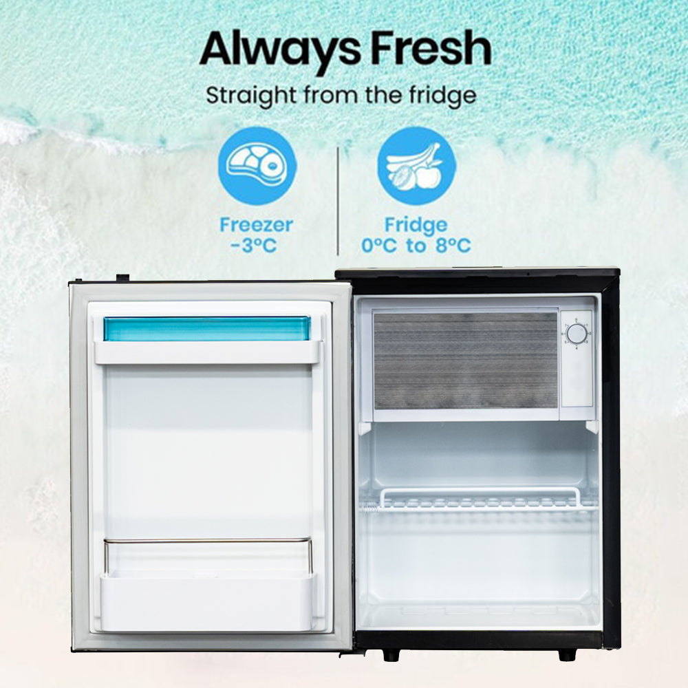 85L Portable Upright Fridge Freezer - 12V/24V DC Compressor Refrigerator for RV, Boat, Truck & Off-Grid Use