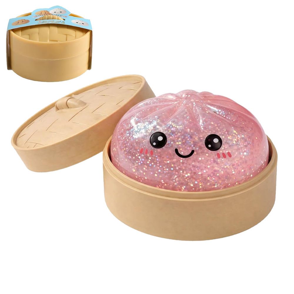 Squishy Stress Relief Toy 2-Pack – Slow Rebound Emoji Bun with Glitter, Sensory Fidget for ADHD & Anxiety