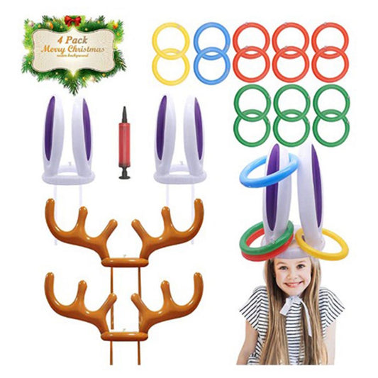 21pcs/set Easter Inflatable Bunny Ears Game Family Kids Toss Hat Home Decoration