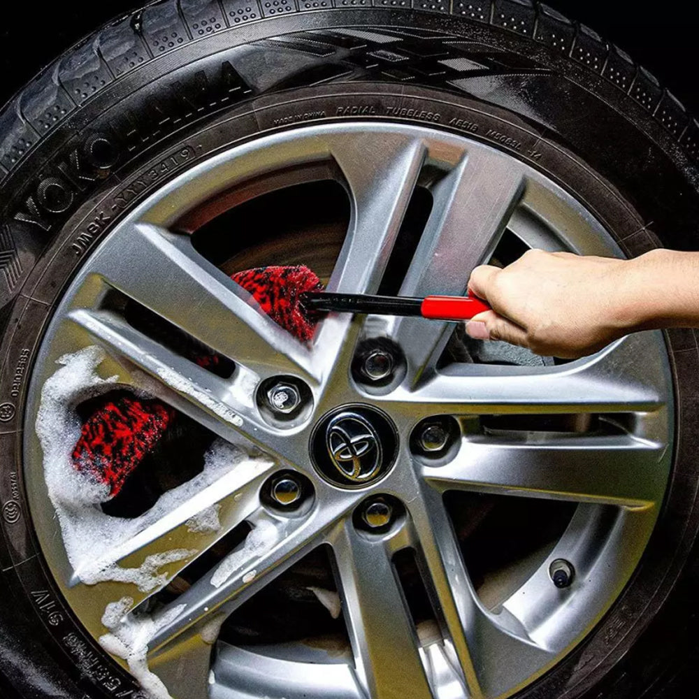 3pcs  Car Tyre Rim Cleaner Car Wheel Rim Cleaning Brush Tyre Brush Wash Car Clean Tool