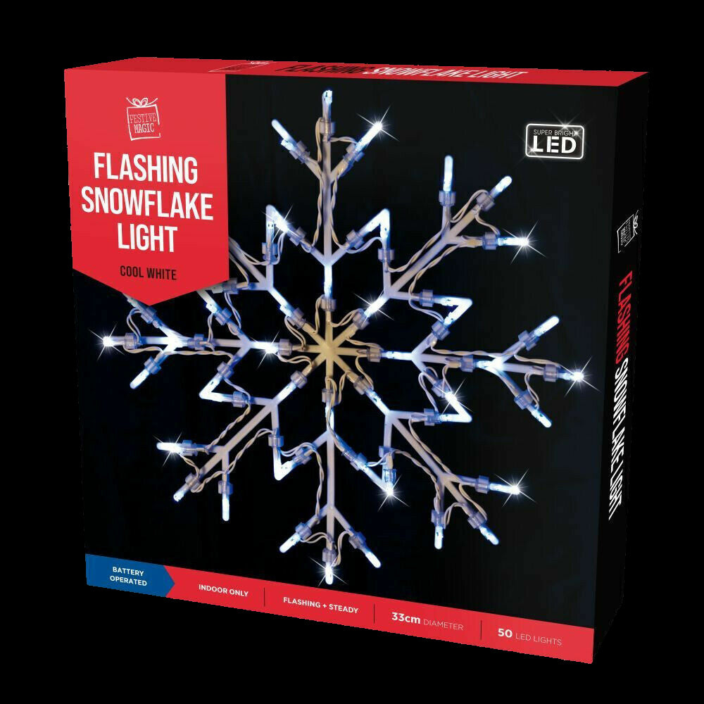 35cm 50 LED Multicoloured Light Up Christmas Window Star USB Powered