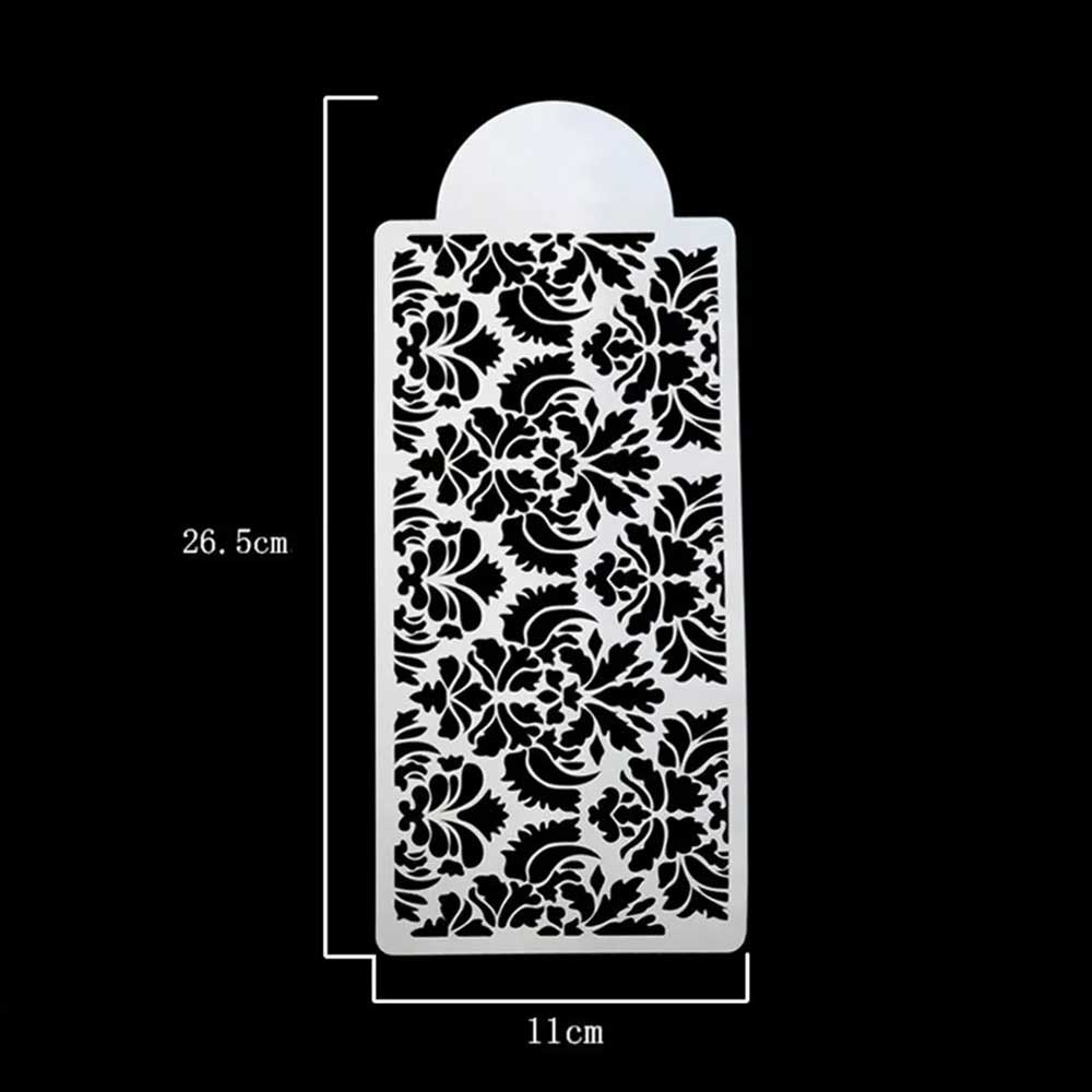 2x Side Fondant Damask Decor Lace Baking Tool Mould Flower Border Cake Stencil