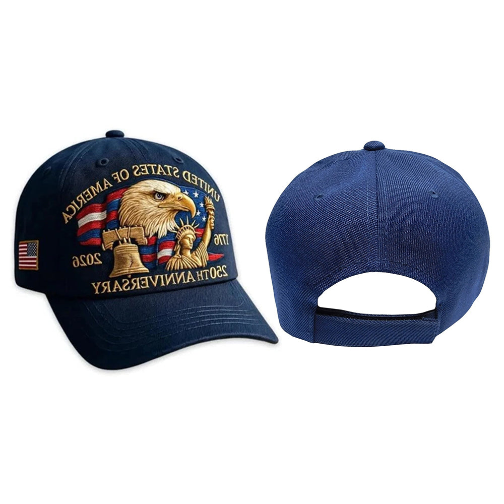 America 250th Anniversary Baseball Cap - Adjustable Patriotic Embroidered Hat 1776-2026