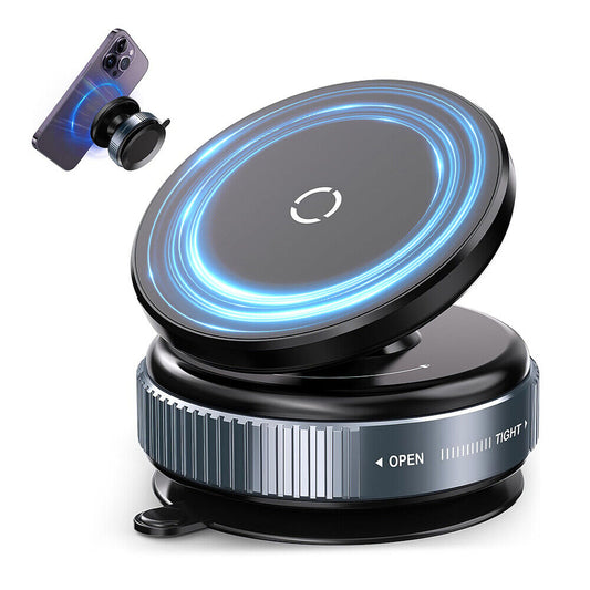 Electric Vacuum Magnetic Suction Cup 360° Rotation Car Phone Holder Stand Mount