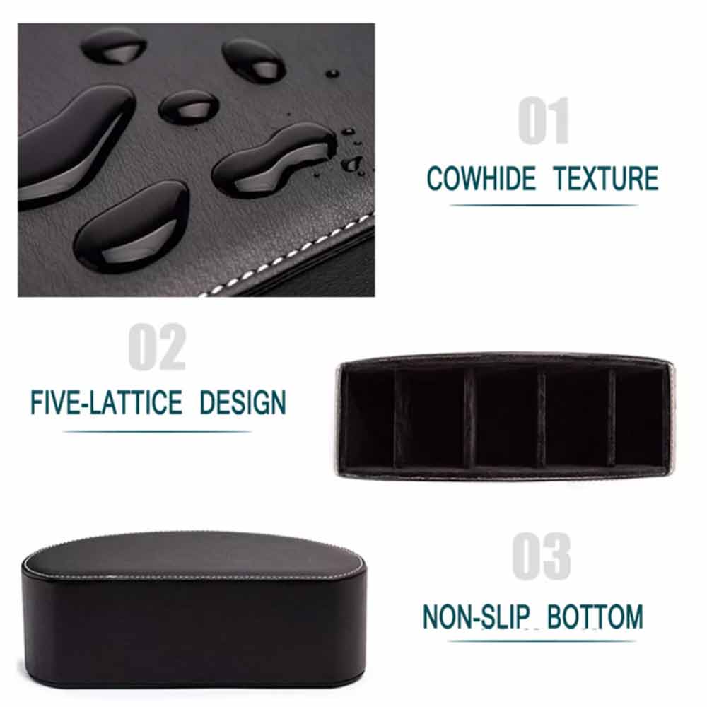 TV Remote Control Holder Table Storage Box 5 Grid Desktop Tidy Organizer Case