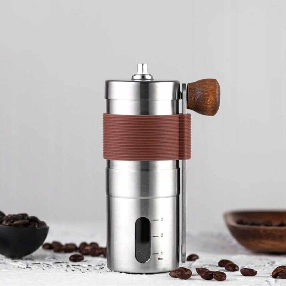 Manual Coffee Grinder Burr Hand Spice Bean Stainless Steel Adjustable Coarseness