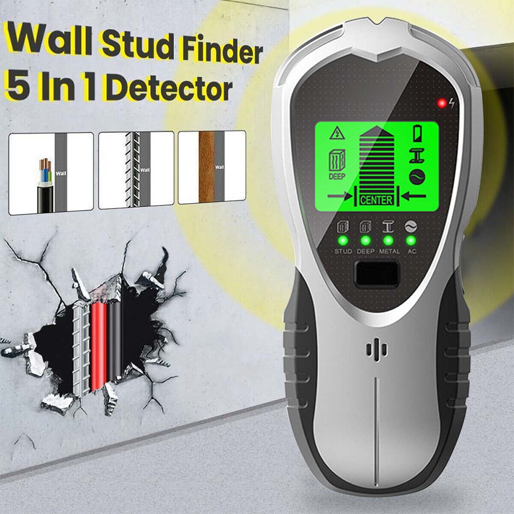 5 in 1 LCD Stud Finder Pipe Sensor Metals Wire Detector Electric Wall Scanner