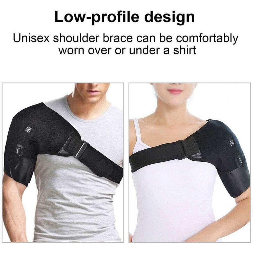 USB Heated Shoulder Brace Pad Joint Pain Relief Heating Pad Support Wraps