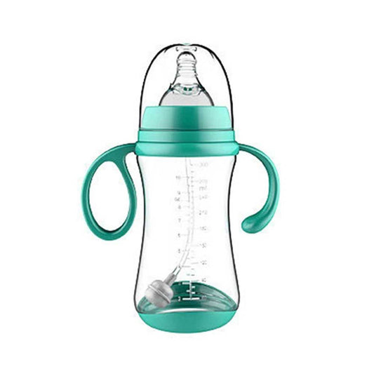 300ml Baby Bottle with Grip Infant Wide-Caliber Baby Feeding Bottles