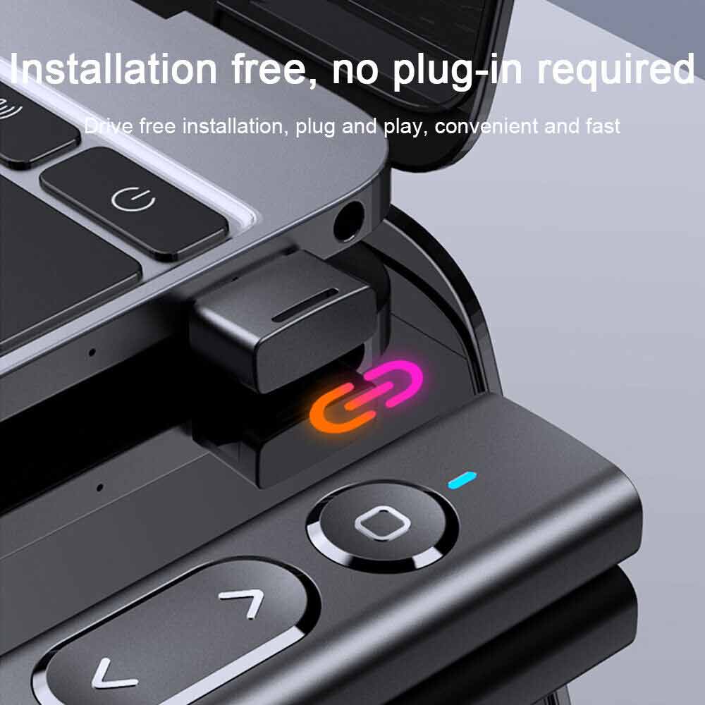S7 Wireless Presenter Remote, Laser Pointer PowerPoint Clicker for PC/MAC - Hyperlink, Volume Control, USB-C Charging