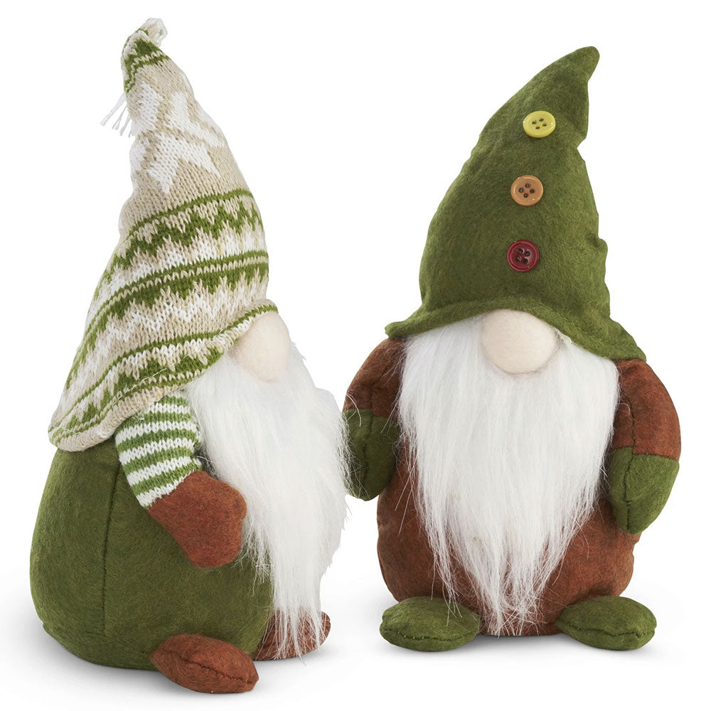 Set of 2 Christmas Gonks – Fluffy Bearded Festive Gnome Xmas Decor for Table