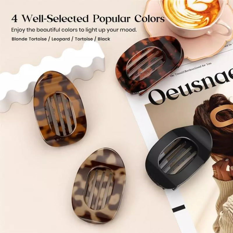 Set Flat Oval Hair Claw for thick Hair Clip For Women Girls Accessories