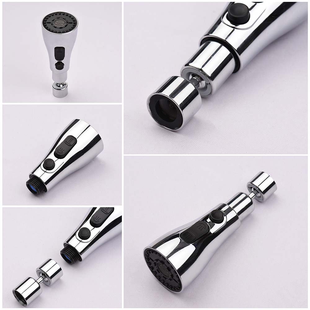 360° Kitchen Sink Faucet Sprayer Head Swivel Extender Nozzle Replacement 3Levels