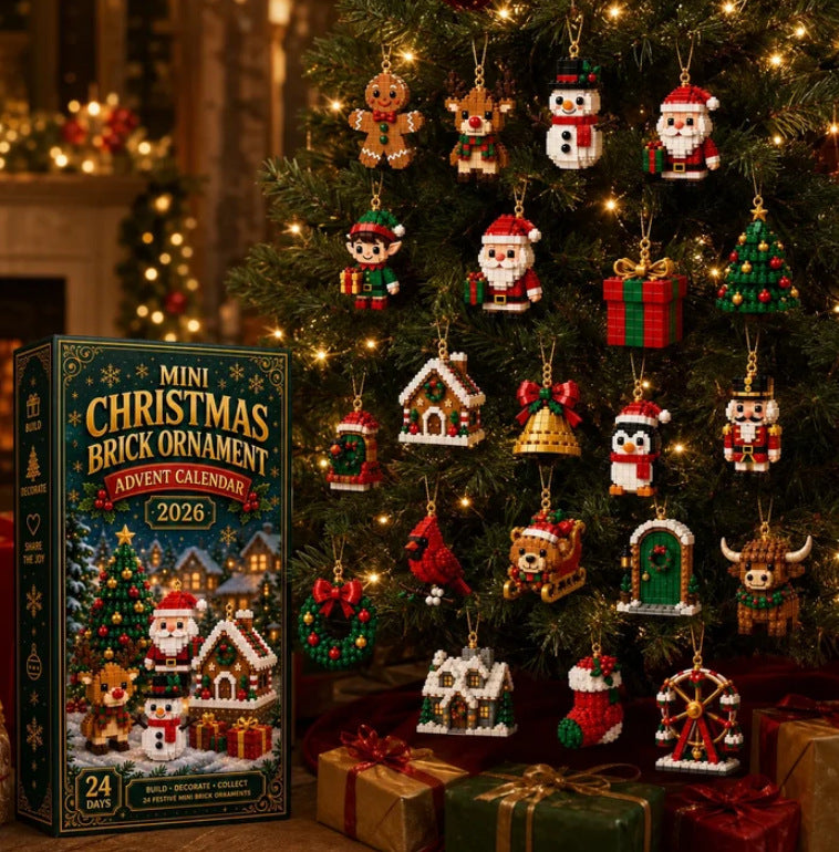 24 Pre-Assembled Brick Advent Calendar – Christmas Countdown Blind Box Ornaments