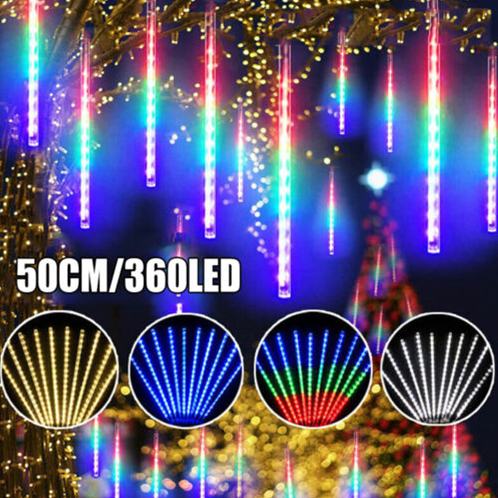 10PCS SET 50CM Meteor Shower Light Star Falling Rain Drop LED String Lamp Decor