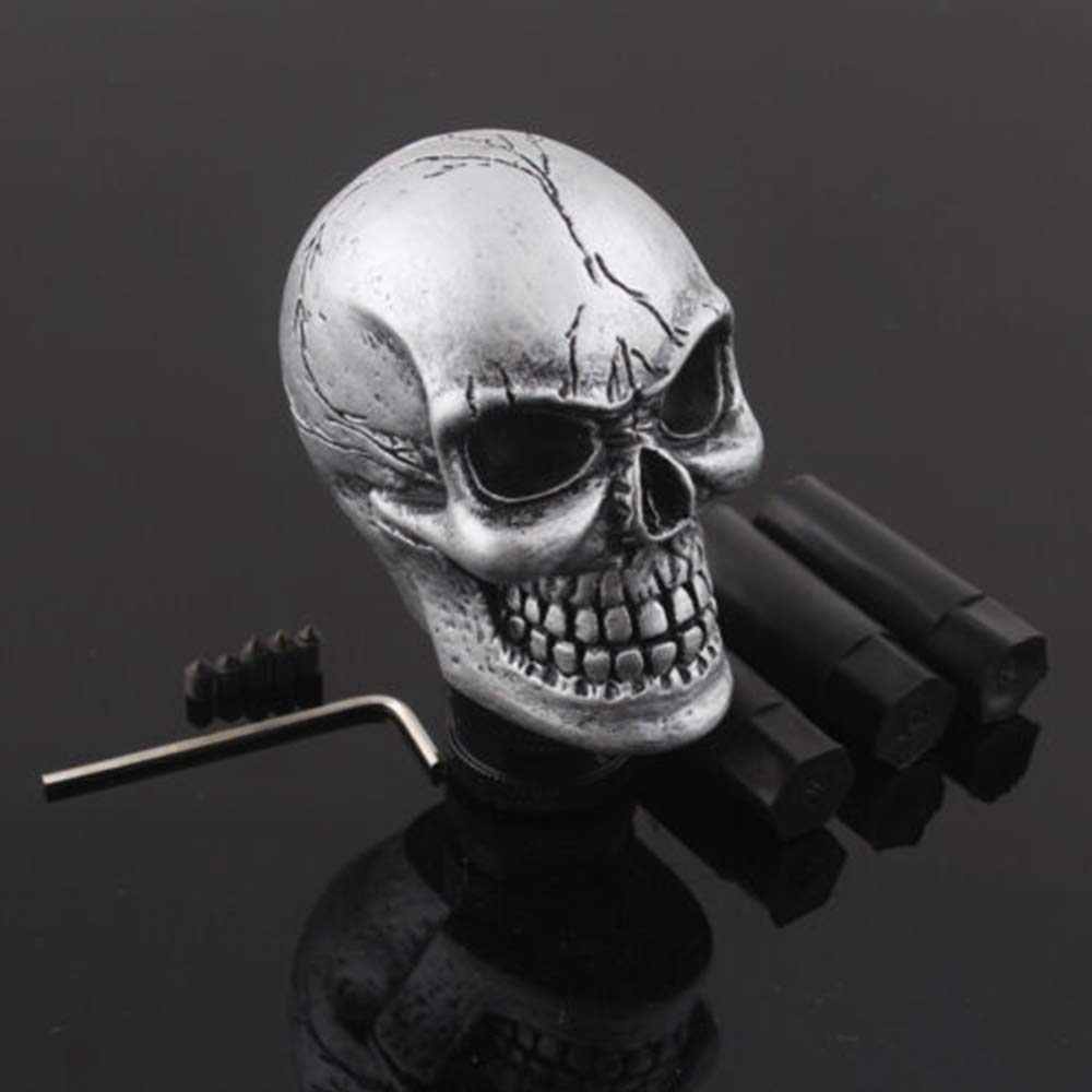 Universal Creative Skull Head Manual Car Gear Stick Shifter Knob Shift Lever Kit