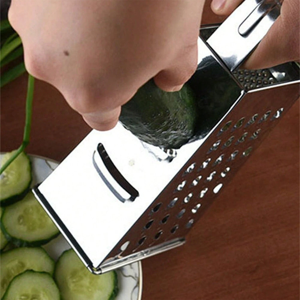 4 Sided Box Cheese Grater Stainless Steel 8 Inch Kitchen Vegetable Slicer Cutter