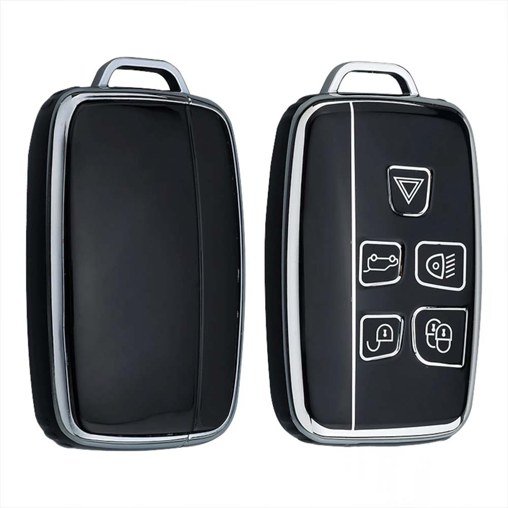TPU Remote Key Cover Fob Case with Rope Keyring for Land Rover & Jaguar Models
