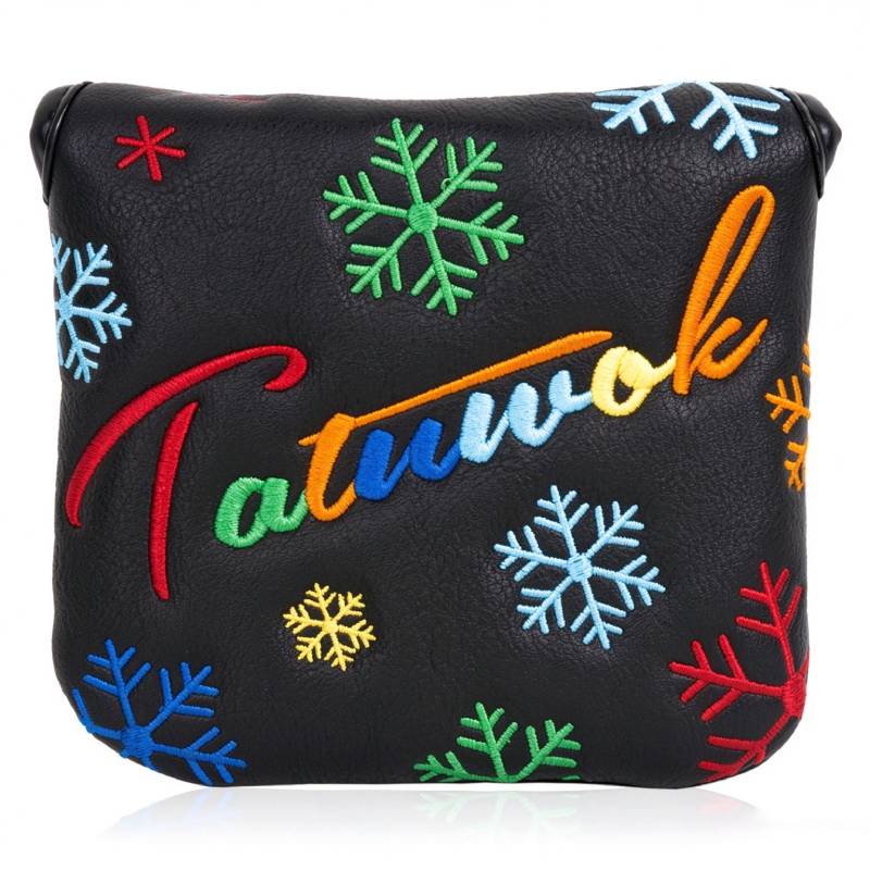 Golf Mallet Putter Cover – Snowflake Embroidered PU Leather Headcover