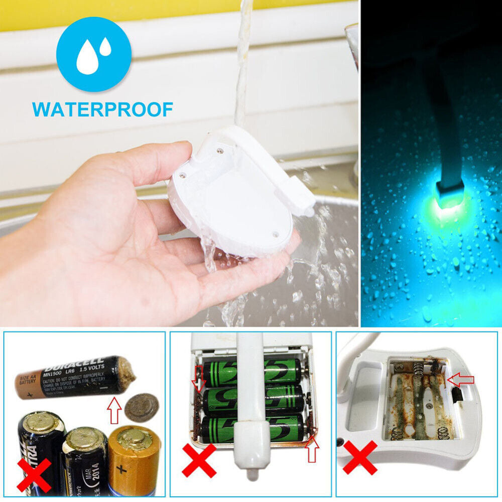 USB Rechargeable LED Toilet Bowl Night Light 16 Colors Waterproof Motion Sensor
