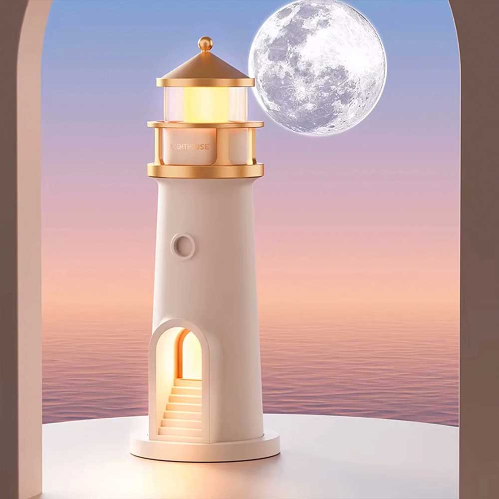 Lighthouse Projector Night Light – 3-in-1 Bluetooth Speaker & White Noise