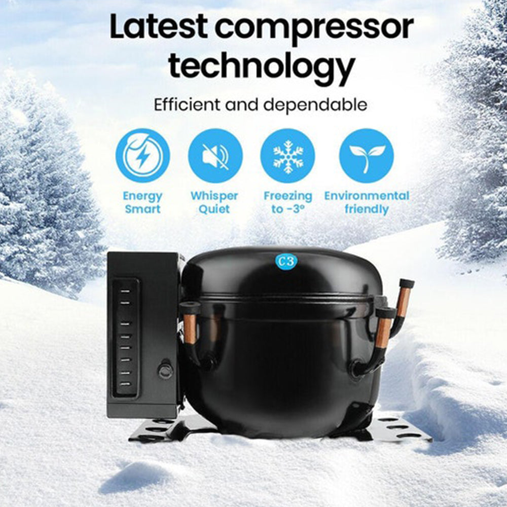 85L Portable Upright Fridge Freezer - 12V/24V DC Compressor Refrigerator for RV, Boat, Truck & Off-Grid Use