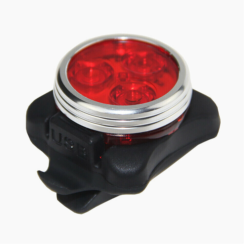 2Pcs USB Rechargeable Bicycle Bike Lights IPX4 Waterproof Front +Tail Light Lamp