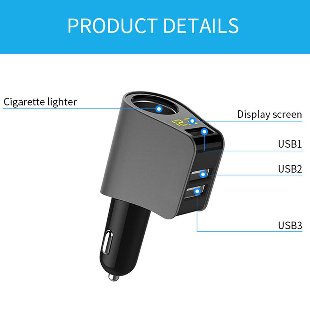 Dual USB Car Charger Fast Charge 3.1A Cigarette Lighter Socket Adapter Universal