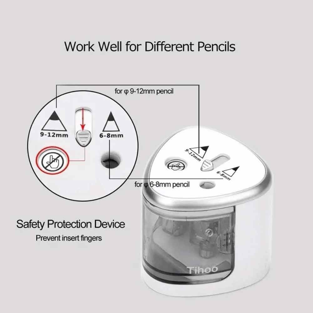 Tenwin New Two-Hole Electric Automatic Pencil Sharpener Switch Pencil Sharpener