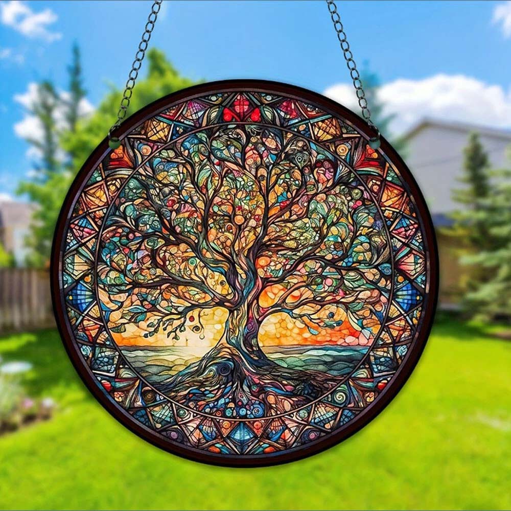 3-Pack Tree of Life Wall Art - 2D Acrylic Hanging Ornament for Indoor & Outdoor Garden Decor