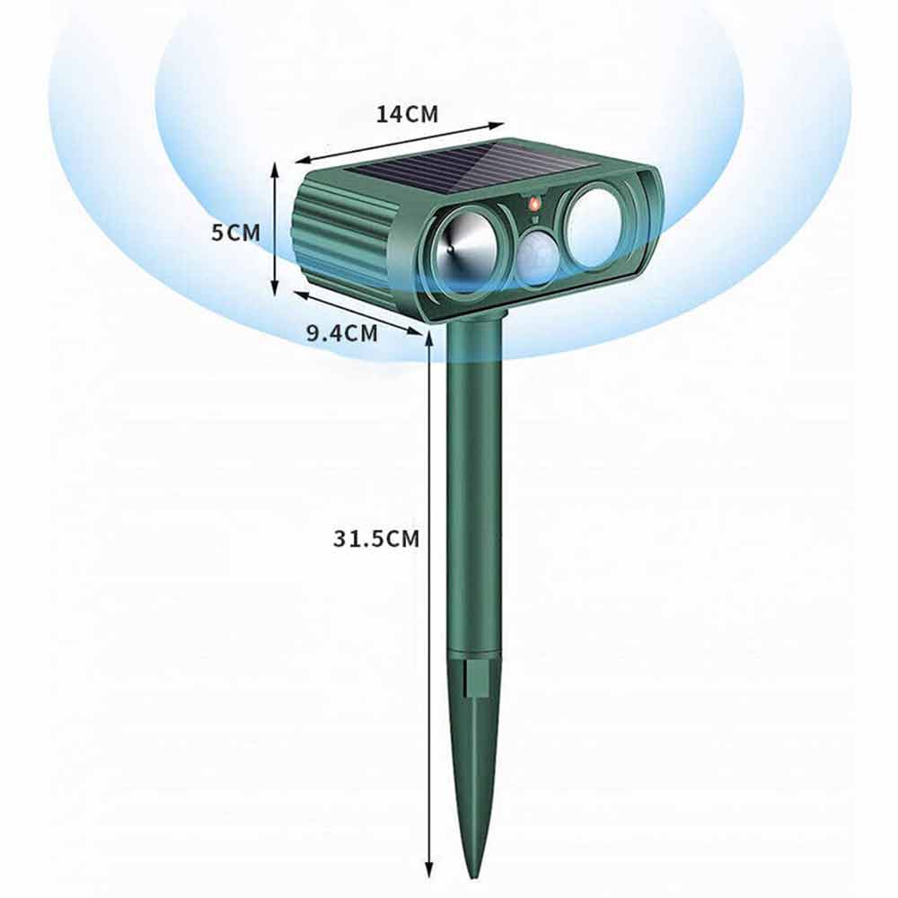 1PC Solar Ultrasonic Animal & Pets Repeller Motion Sensor Bird Rat Possum Repellent