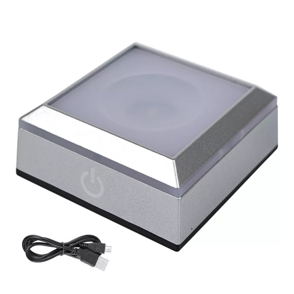 Square/Round 3D LED Light Base Display Stand Holder For Crystal Art Glass Base