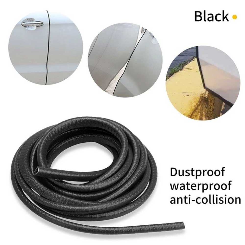 5M Car Door Edge Protector Strip - U-Shape Rubber Trim Guard Seal Black