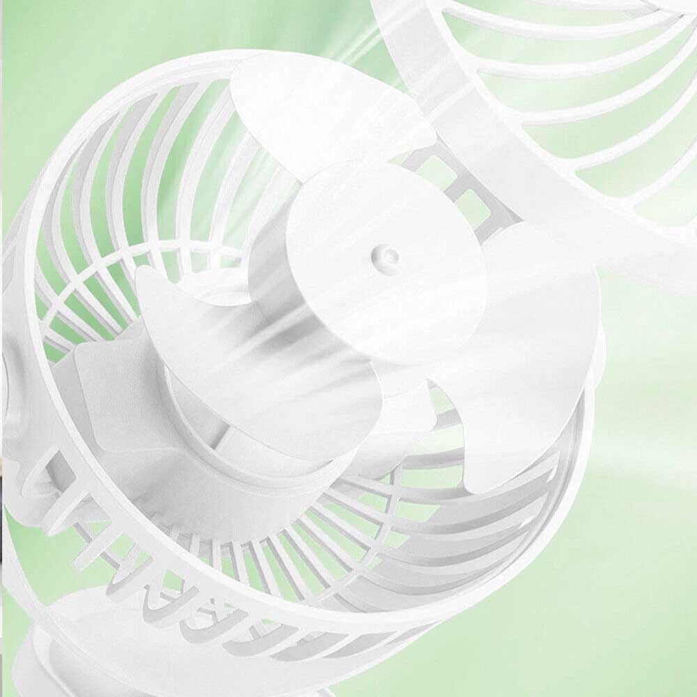 3 Speeds Mini Cooling Fan USB Rechargeable Clip On Desk Baby Stroller Portable