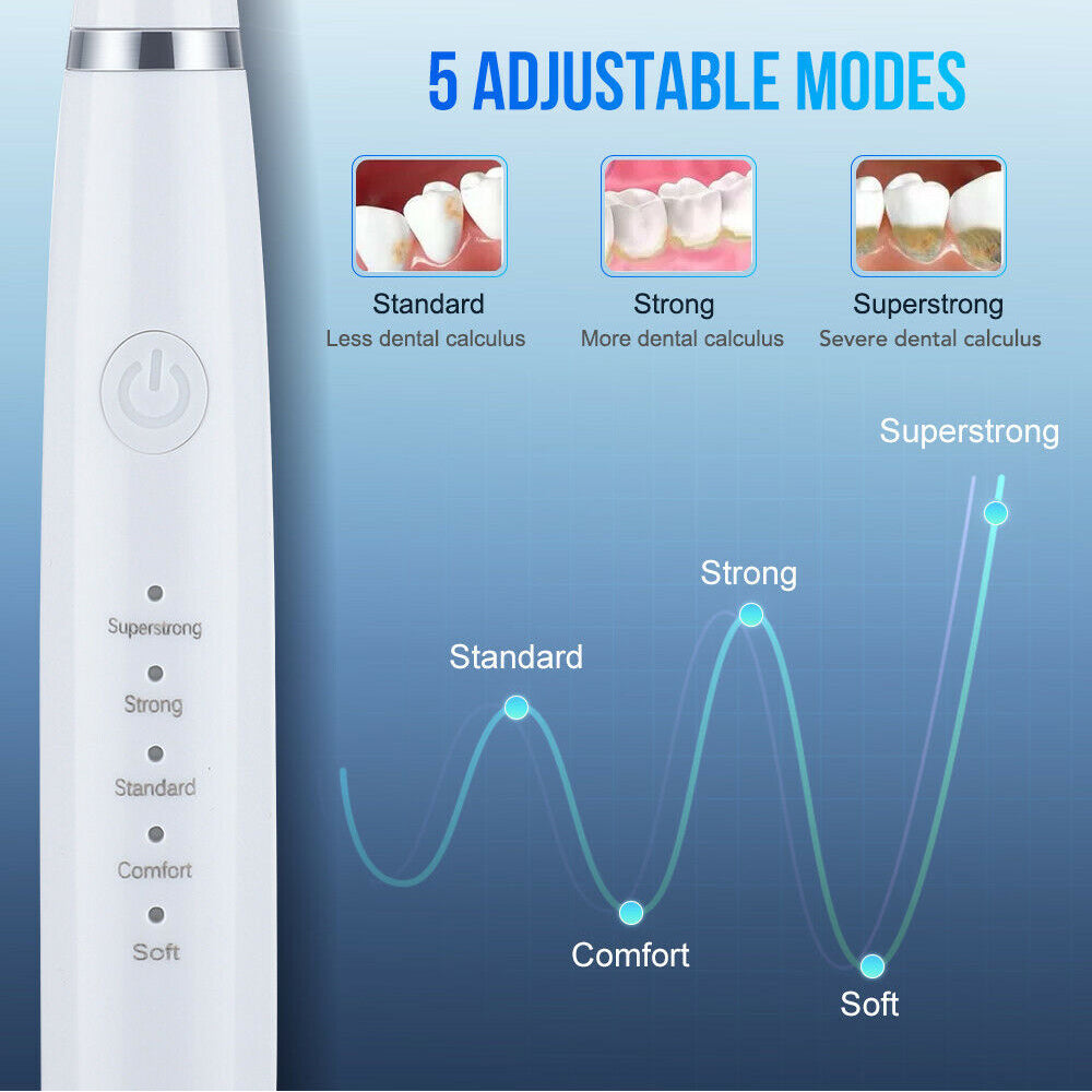 6in1 Electric Toothbrush Ultrasonic Tooth Cleaner Teeth Stains Plaque Remover