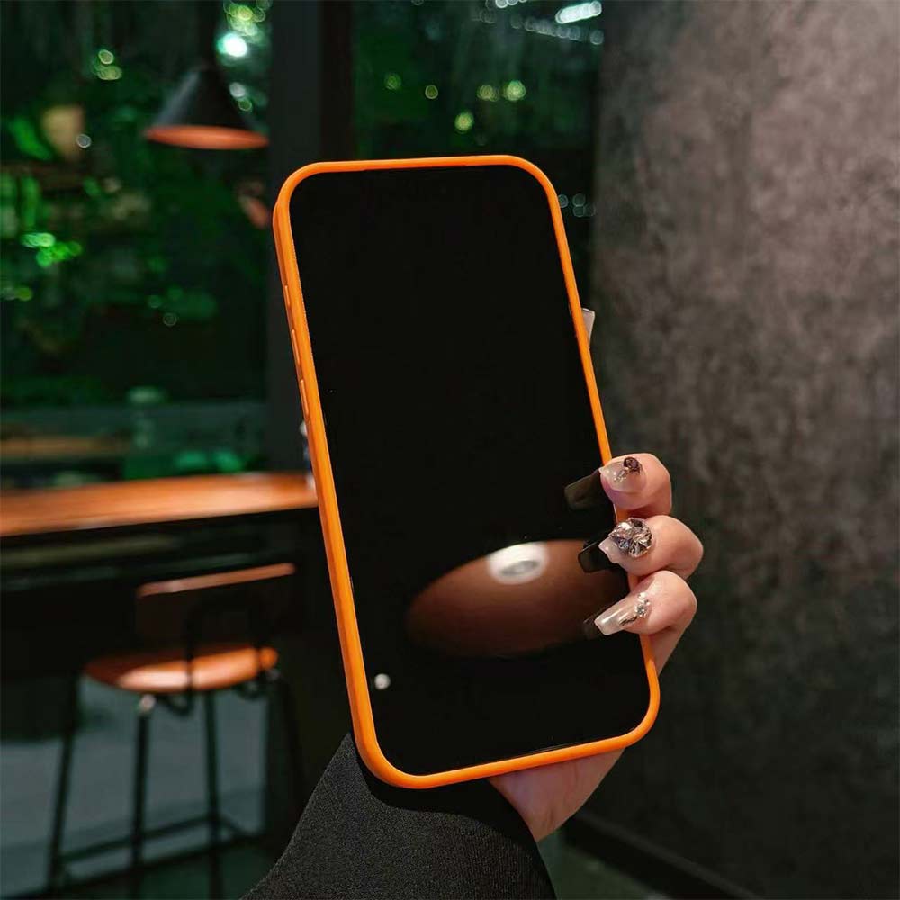 Orange Aluminum Phone Case for iPhone 17 Pro - Sleek Hard Cover with Grooved Design