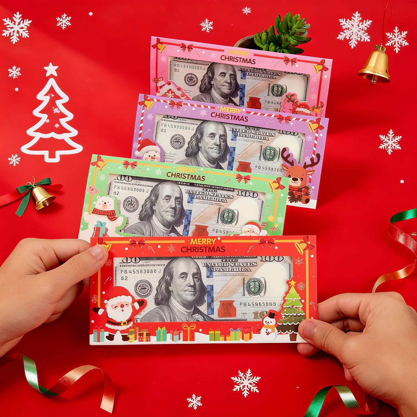 24Pack Mixed Christmas Money Wallet Set Festive Cash Holder Envelopes for Gift Cards & Vouchers