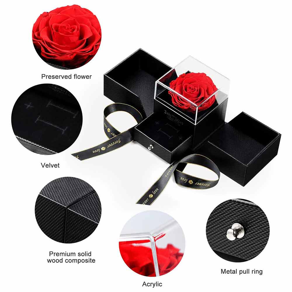 Preserved Rose Containers Eternal Flower Jewellery Surprise Box Valentine Gifts