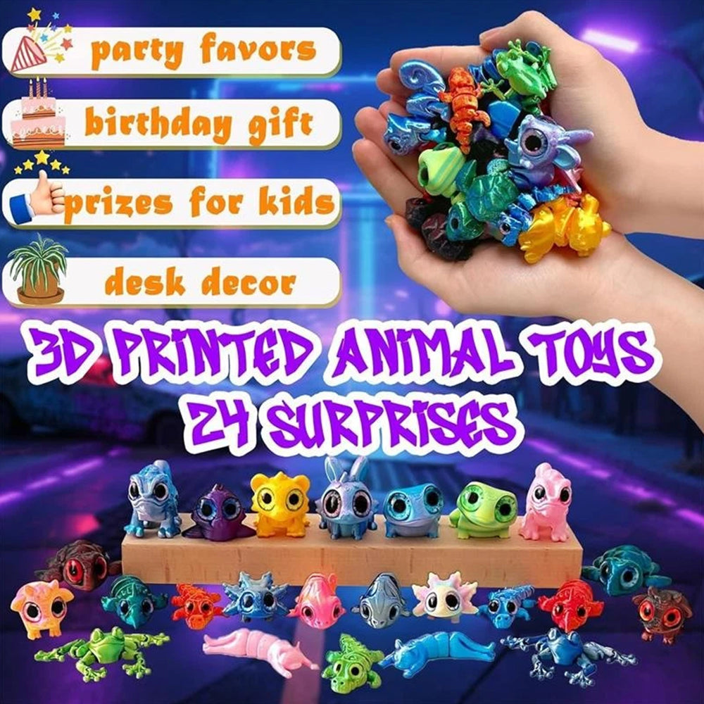 3D Printed Animals Christmas Advent Calendar 2025 – 24-Day Countdown with Articulated Animal Figures