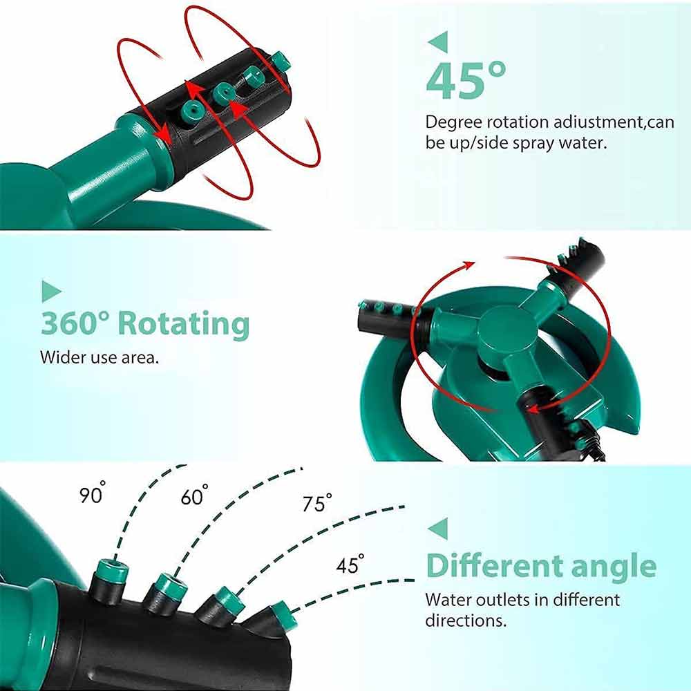 Garden Sprinkler Fork Spray Head Automatic 360 Degree Rotating Water Sprayer
