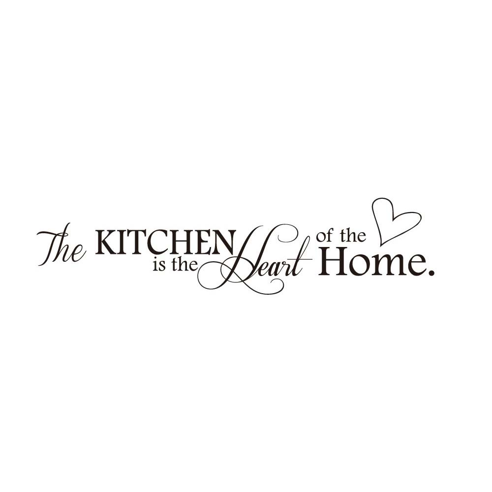 2PCS "The Kitchen Is The Heart of The Home" Vinyl Wall Stickers – 60cm Kitchen Decor