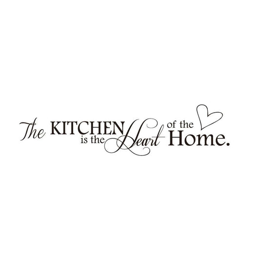 2PCS "The Kitchen Is The Heart of The Home" Vinyl Wall Stickers – 60cm Kitchen Decor