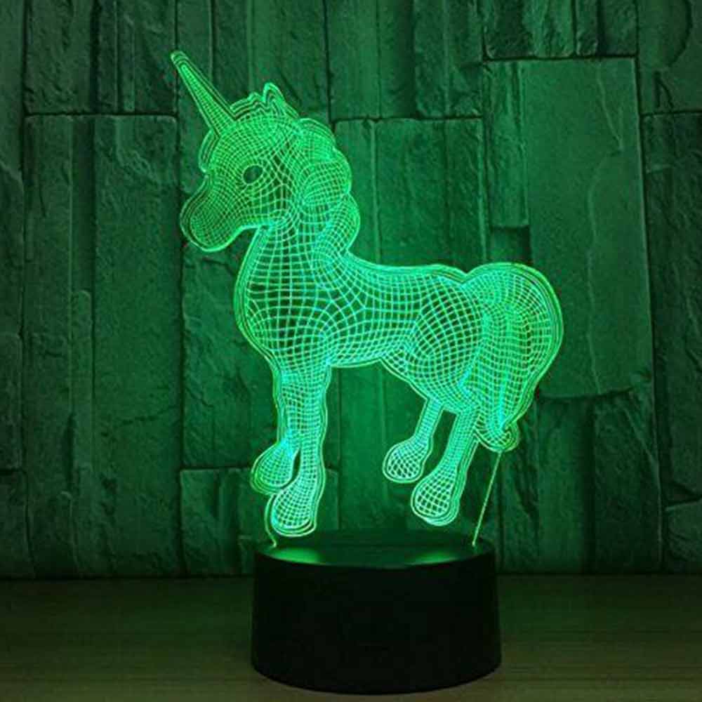 Unicorn Illusion Lamp 3D Optical Night Light LED Kids Mood Light Bedside
