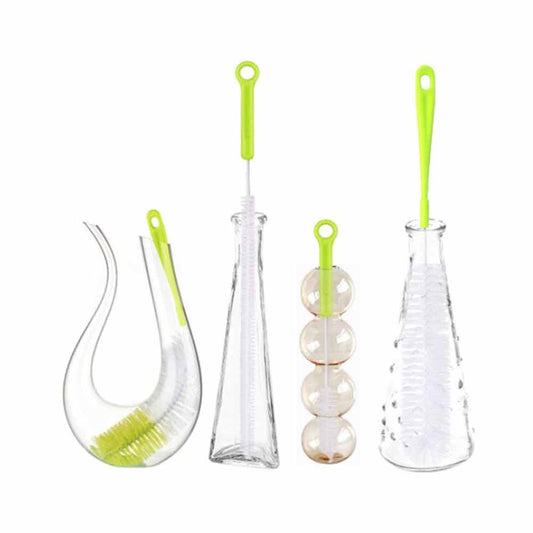 4PCS Long Bottle Brush Cleaner Cleaning Narrow Neck Bottles Cup Washing Kitchen