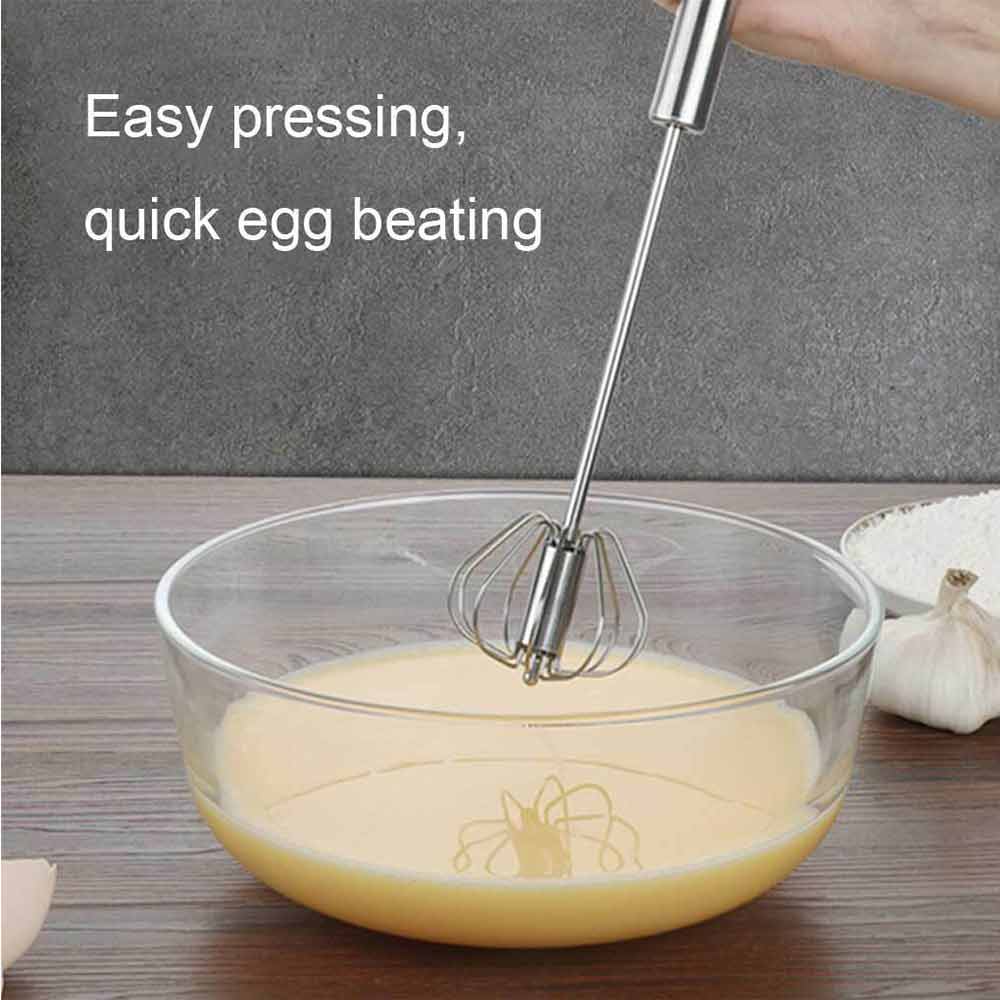 Semi Automatic Stainless Whisks Hand Push Egg Beater Milk Whip Mixer Easy Whisk