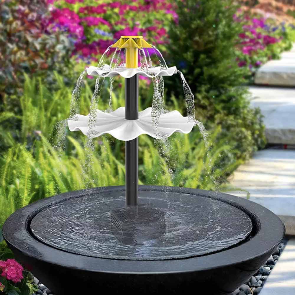 3 Tiered Bird Bath Pump with Solar Panel Solar Water Fountain for Bird Bath Garden Outdoor Indoor Pond Decor