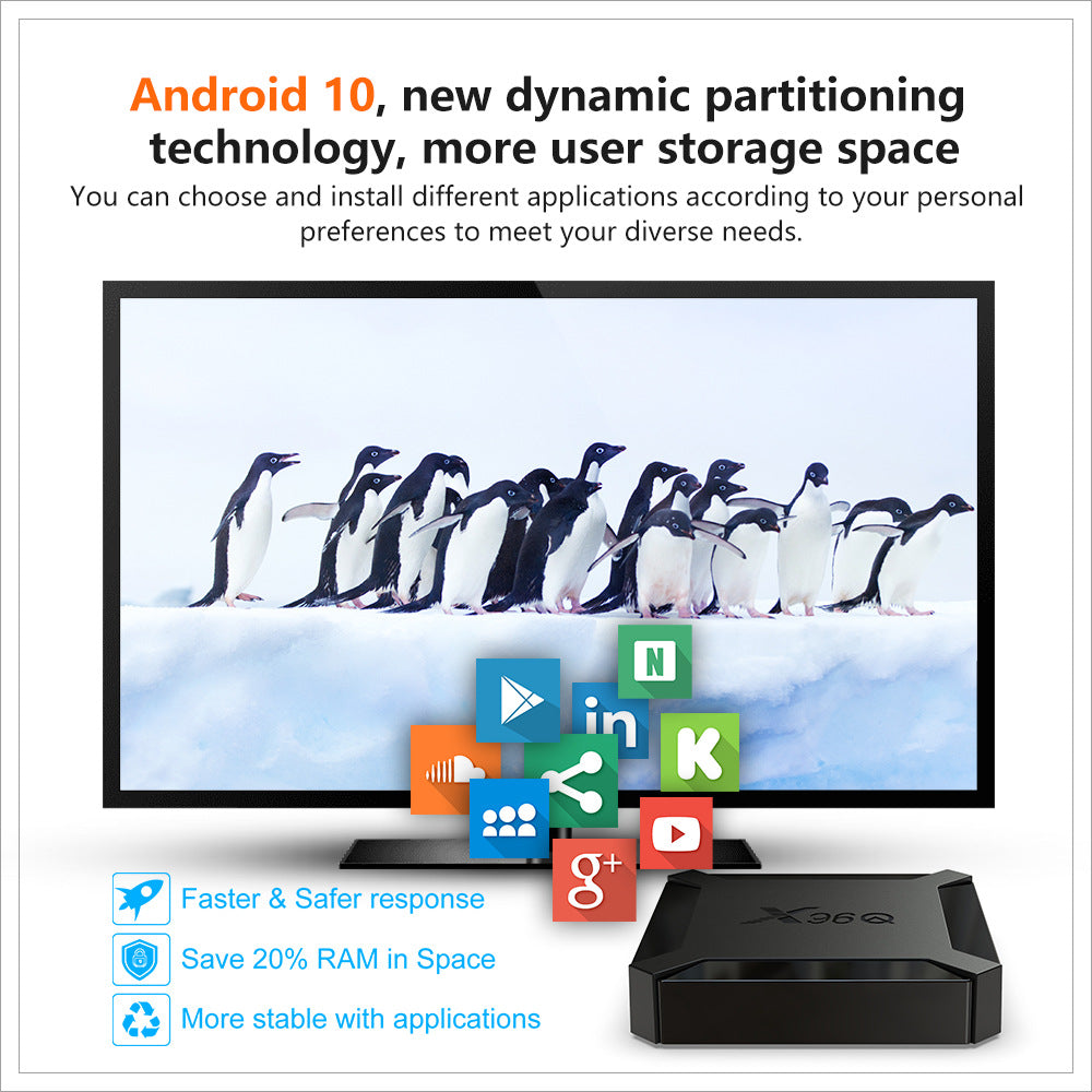 X96Q Android TV Box - Allwinner H313, 4K HD Streaming, Android 10 System