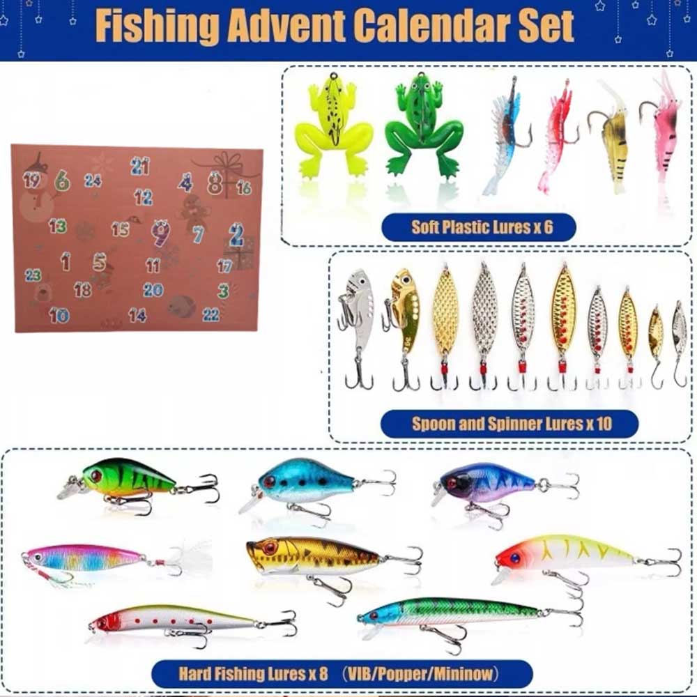 2025 Christmas Fishing Tackle Advent Calendar 24Days Surprise Countdown Calendar Fishing Surprises!