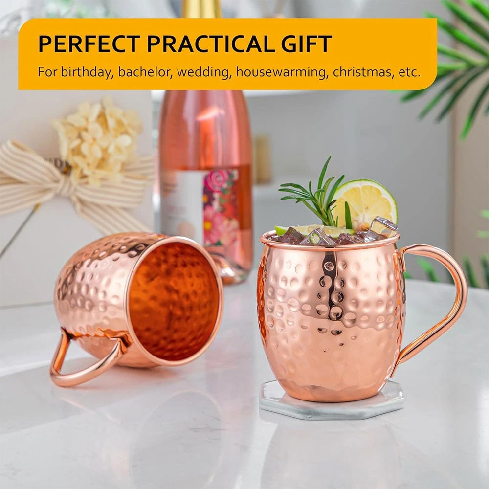 530ML Premium Copper Mule Mug for Moscow Mule, Coffee & Beer